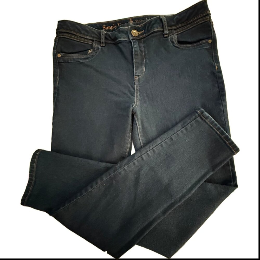 Vera Wang Skinny Jeans Twilight/Dark Blue/Indigo Size 12 - Picture 4 of 9
